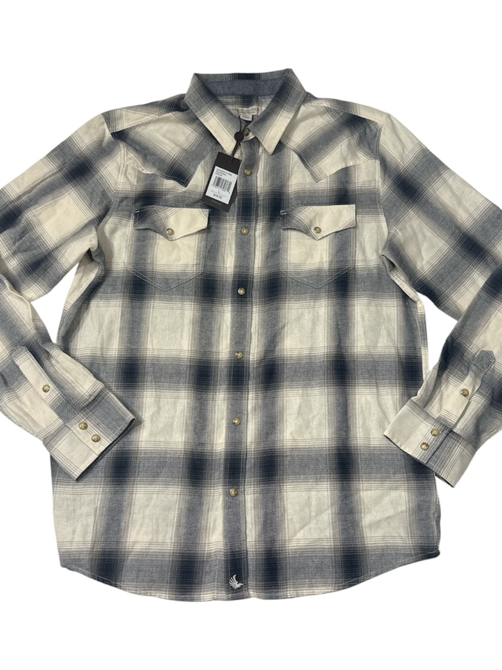 Mens Cody James button up Shirt Pearl Snap Long Sleeve large